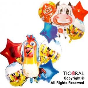 SET DE GLOBOS METALIZADO BARTOLITO 5 UNIDADES X 1